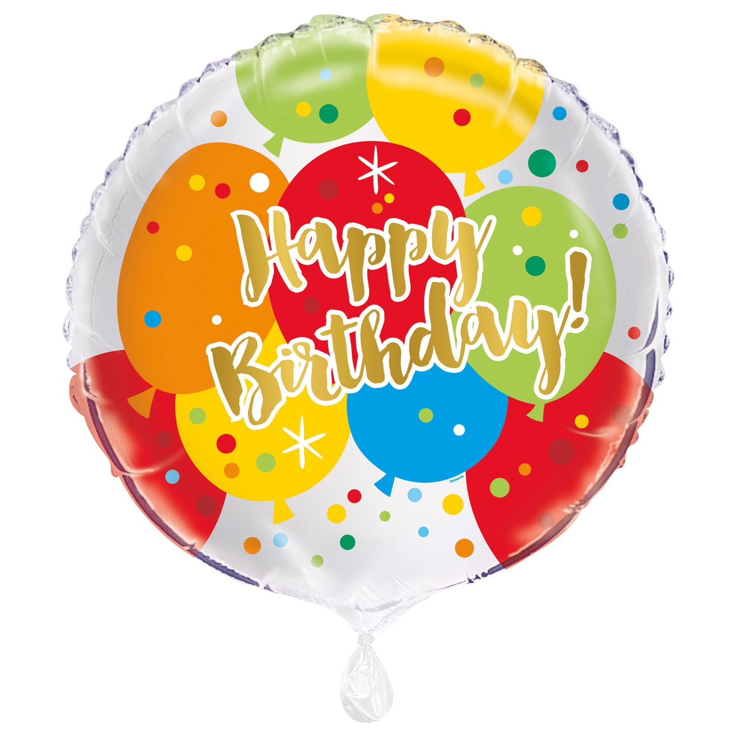 Glitzy Gold Birthday - 18&quot; Helium Filled Foil Balloon