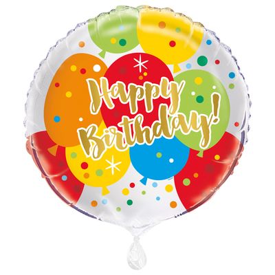 Glitzy Gold Birthday - 18&quot; Helium Filled Foil Balloon