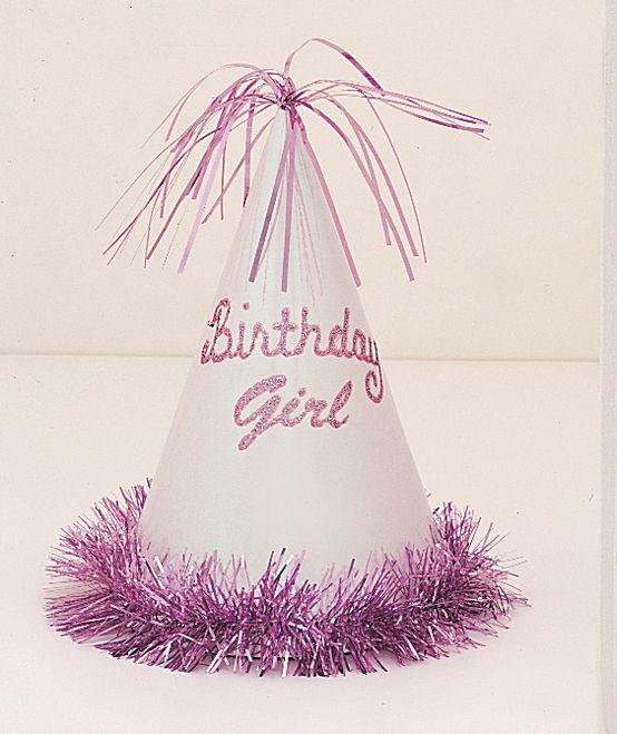 B&#39;day Girl Glitter Fringe Hats