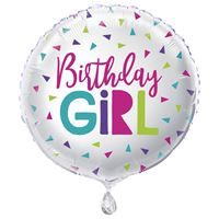 Confetti Birthday Girl - 18&quot; Helium Filled Foil Balloon