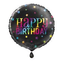 Rainbow Happy Birthday - 18&quot; Helium Filled Foil Balloon