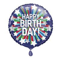 Shooting Star Happy Birthday - 18&quot; Helium Filled Foil Balloon