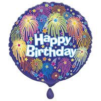 Birthday Fireworks - 18&quot; Helium Filled Foil Balloon