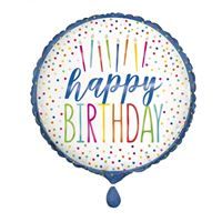 Silver Style Birthday - 18&quot; Helium Filled Foil Balloon