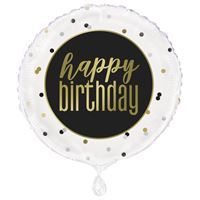 Metallic Happy Birthday - 18&quot; Helium Filled Foil Balloon