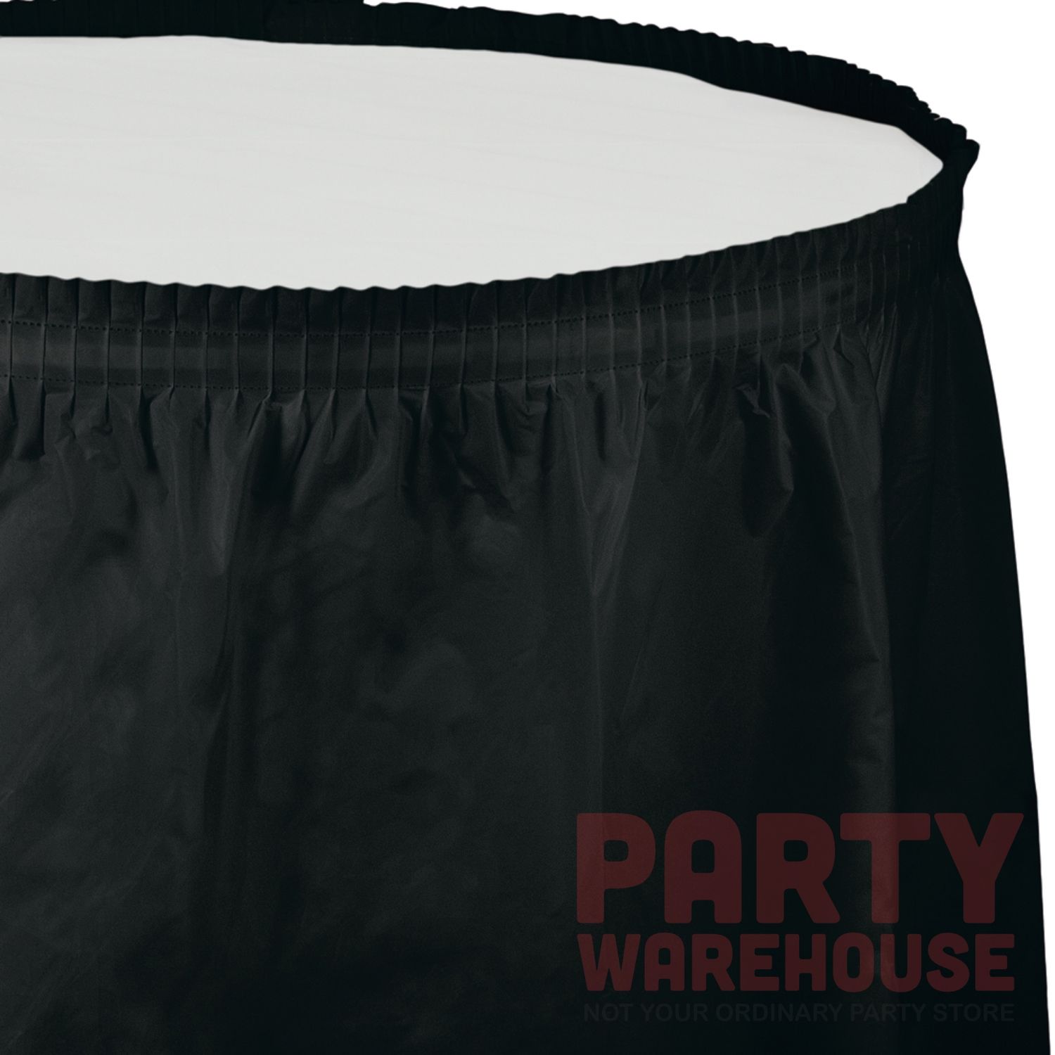Plastic Tableskirt Black Velvet 14&#39;