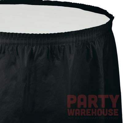 Plastic Tableskirt Black Velvet 14&#39;