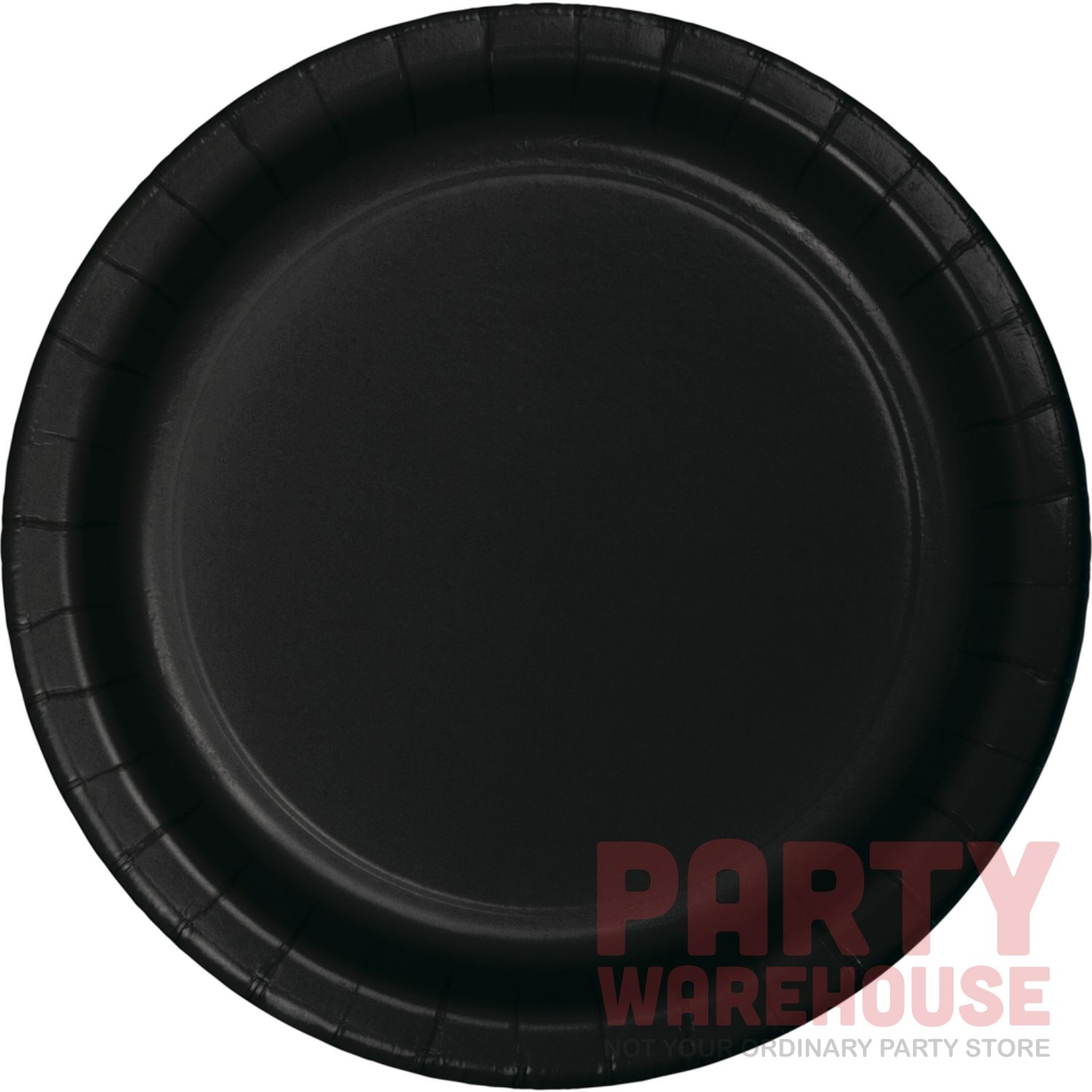 9&quot; Paper Luncheon Plate Black Velvet 24 Ct