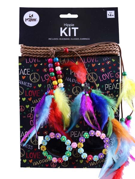Hippie Kit - Feather Headband, Glasses, Earrings