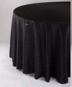 Black Fabric Tablecover - Round 120&quot;