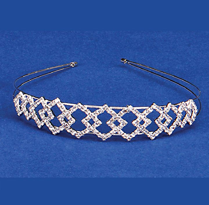 Hairband Rhinestone Square Tiara 1&quot; H