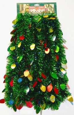 Holo Tinsel Light Bulb Garland 10&#39;