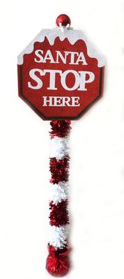 Santa Stop Here Stand Up Sign 46"