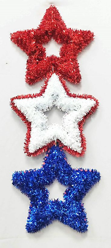 Tinsel Star Dangler  20.5&quot;