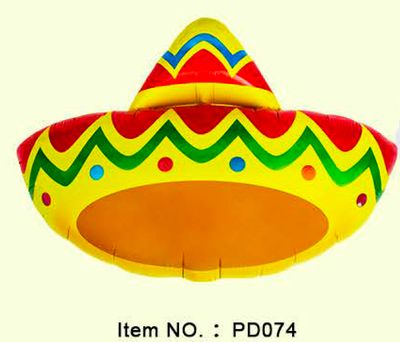 Sombrero - 36&quot; Helium Filled Foil  Shaped Balloon, Ribbon