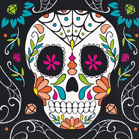 Day Of The Dead Skull - Lunch Napkins 16ct