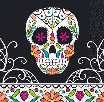 Day Of The Dead Skull - Beverage Napkins 16ct
