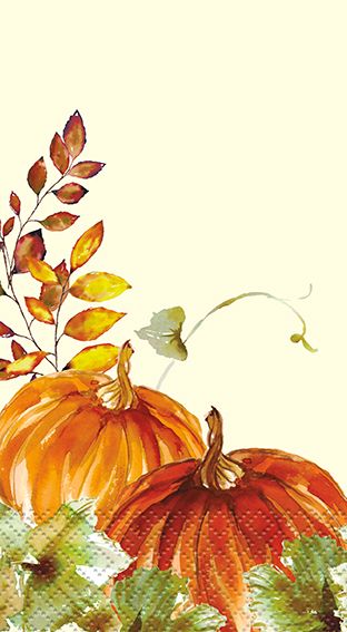 Watercolor Fall Pumpkin - Guest Napkins 16ct