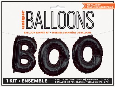 BOO - 14&quot; Air Filled Foil Balloon Banner Letter Set
