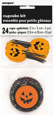 Pumpkin Face Cupcake Kit 24ct