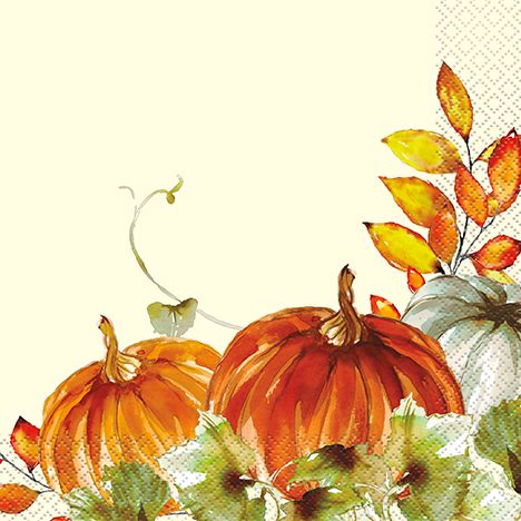 Watercolor Fall Pumpkin - Lunch Napkins 16ct