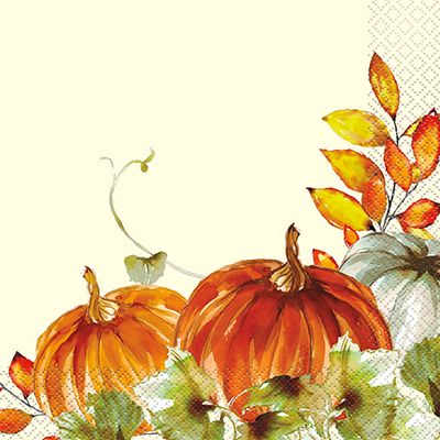 Watercolor Fall Pumpkin - Lunch Napkins 16ct