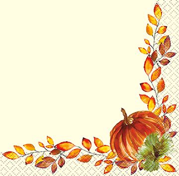 Watercolor Fall Pumpkin - Beverage Napkins 16ct