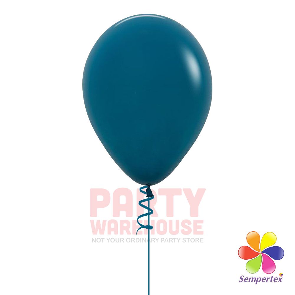 Deluxe Deep Teal 11&quot; Helium Filled Latex Balloon and Ribbon