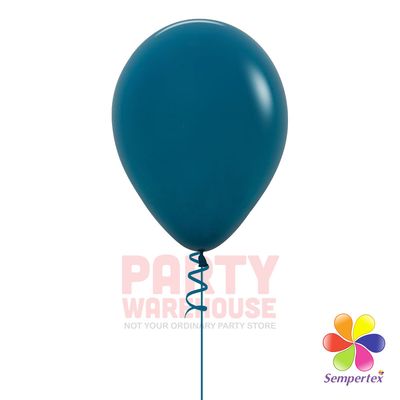 Deluxe Deep Teal 11&quot; Helium Filled Latex Balloon and Ribbon