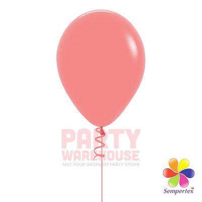 Deluxe Tropical Coral 11&quot; Helium Filled Latex Balloon and Ribbon