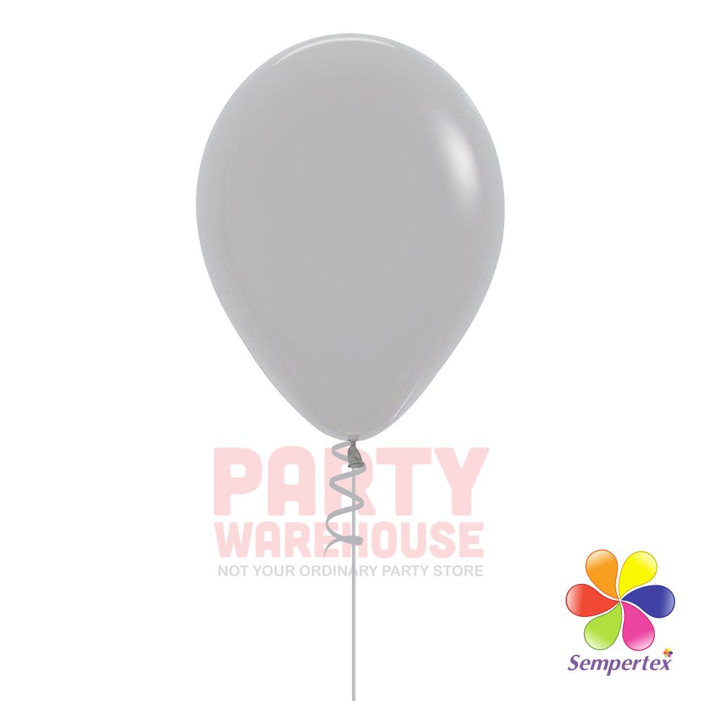 Deluxe Grey 11&quot; Helium Filled Latex Balloon and Ribbon