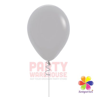 Deluxe Grey 11&quot; Helium Filled Latex Balloon and Ribbon