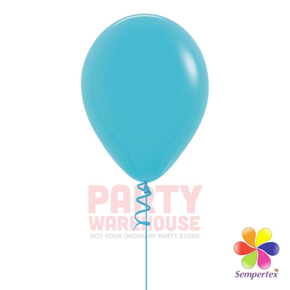 Deluxe Torquoise Blue 11&quot; Helium Filled Latex Balloon and Ribbon