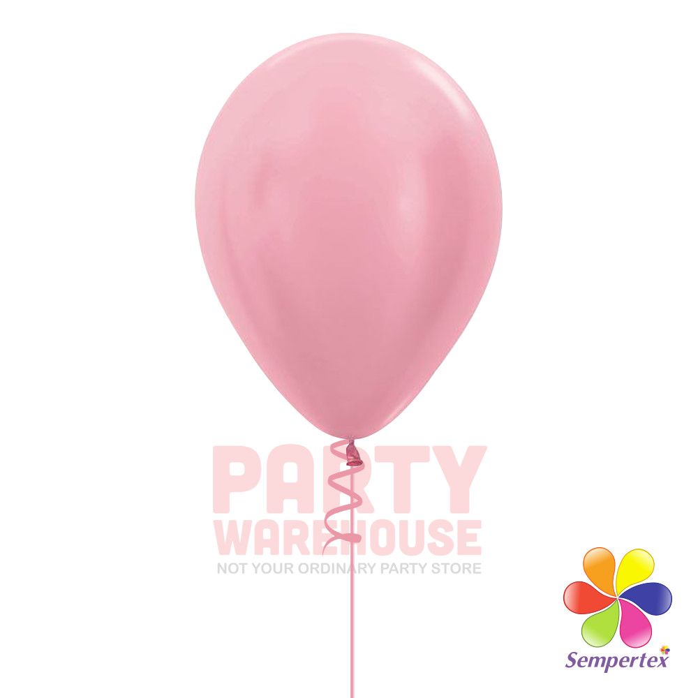 Pearl Pink 11&quot; Helium Filled Latex Balloon and Ribbon