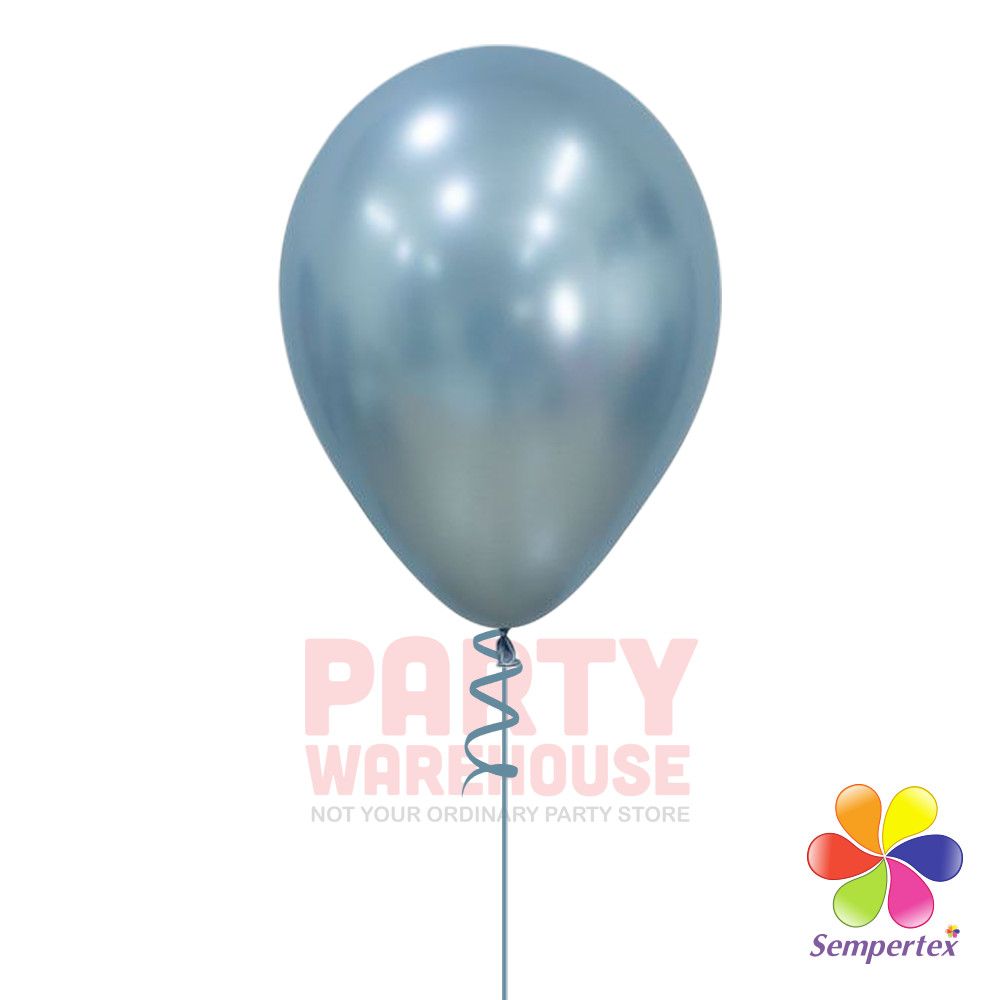 Silk Artic Blue 11&quot; Helium Filled Latex Balloon and Ribbon