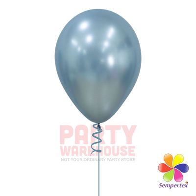 Silk Artic Blue 11&quot; Helium Filled Latex Balloon and Ribbon