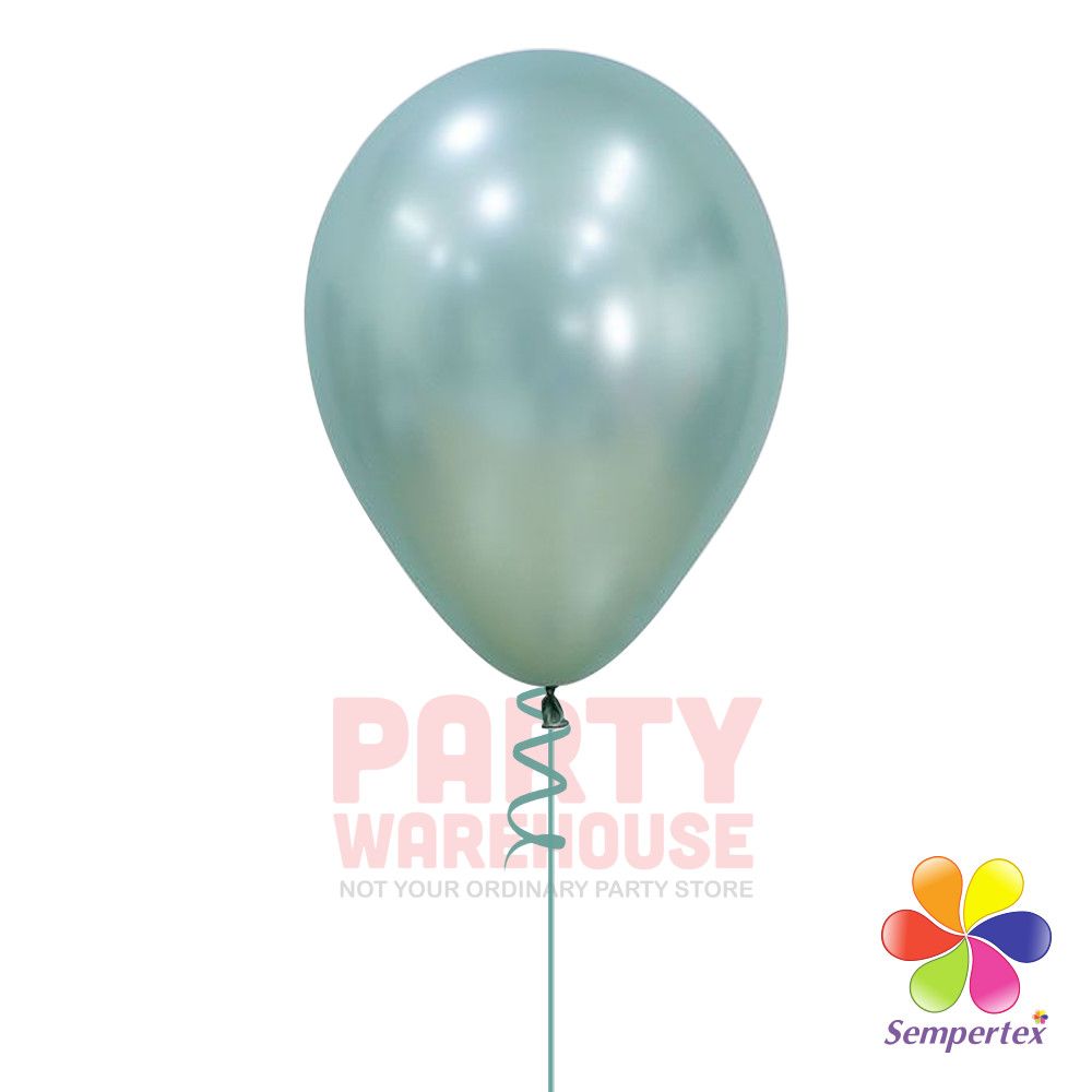 Silk Cool Mint 11&quot; Helium Filled Latex Balloon and Ribbon