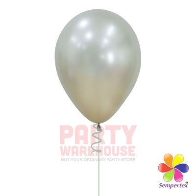 Silk Cream Pearl 11&quot; Helium Filled Latex Balloon and Ribbon