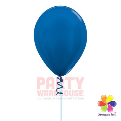 Metallic Blue 11&quot; Helium Filled Latex Balloon and Ribbon
