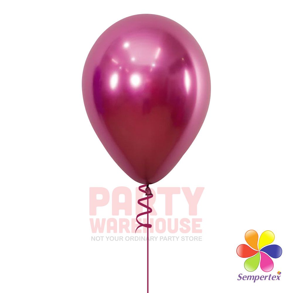Reflex Fuchsia 11&quot; Helium Filled Latex Balloon and Ribbon