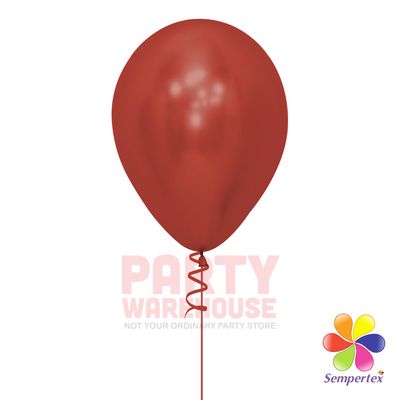 Reflex Crystal Red 11&quot; Helium Filled Latex Balloon and Ribbon