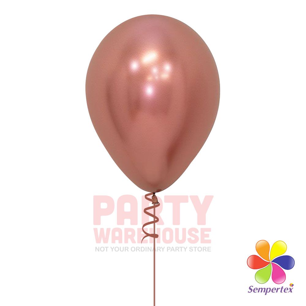 Reflex Rose Gold 11&quot; Helium Filled Latex Balloon and Ribbon
