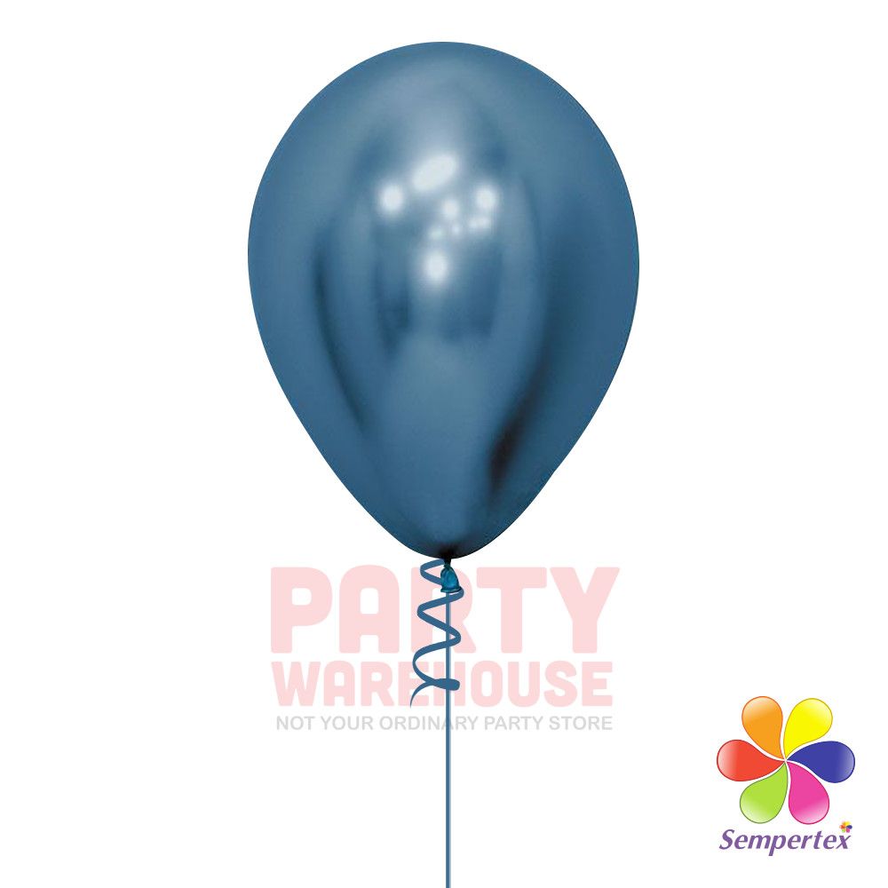 Reflex Blue 11&quot; Helium Filled Latex Balloon and Ribbon