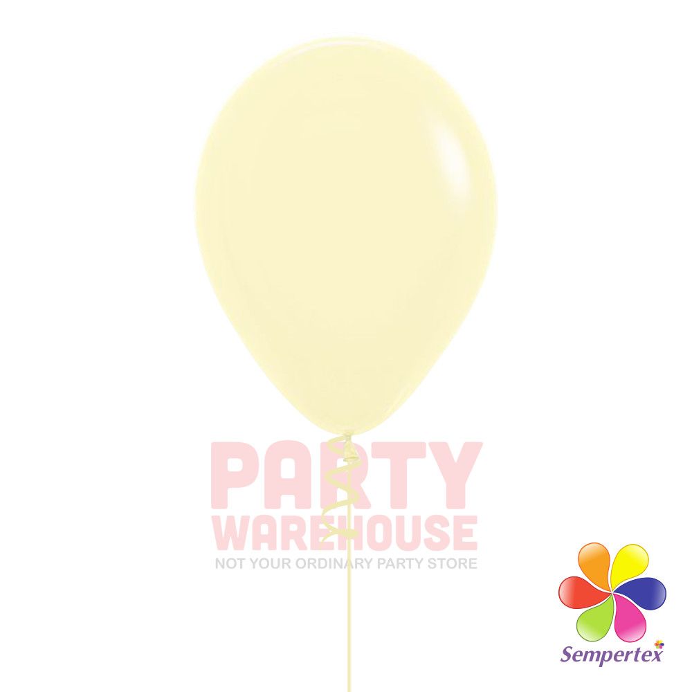 Pastel Matte Yellow 11&quot; Helium Filled Latex Balloon and Ribbon