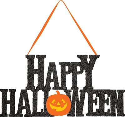 Happy Halloween Glitter Sign 11&quot; X 5.5&quot;