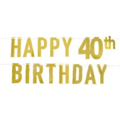 Happy 40th Gold Foil Streamer