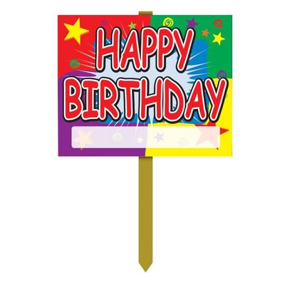 Happy Birthday Yard Sign 12&quot; x 15&quot;