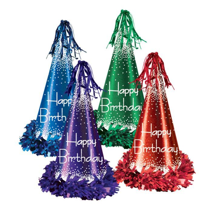Happy Birthday Fringed Foil Hat