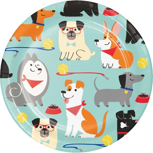 Dog Party 7&quot; Dessert Plates 8ct