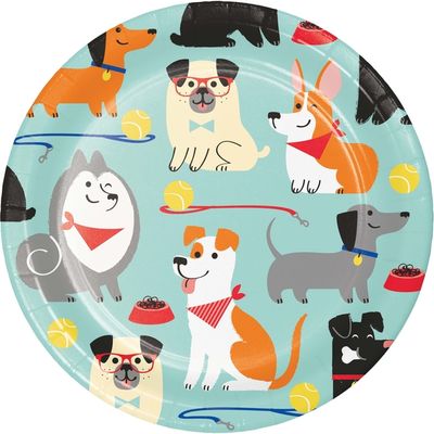 Dog Party 7&quot; Dessert Plates 8ct